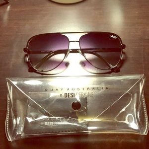 QuayxDesi Black Fade High Key Mini Sunglasses